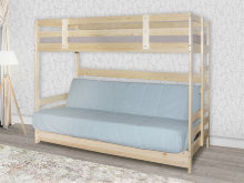 Двухъярусная кровать 80х190 массив белая с диван-кроватью